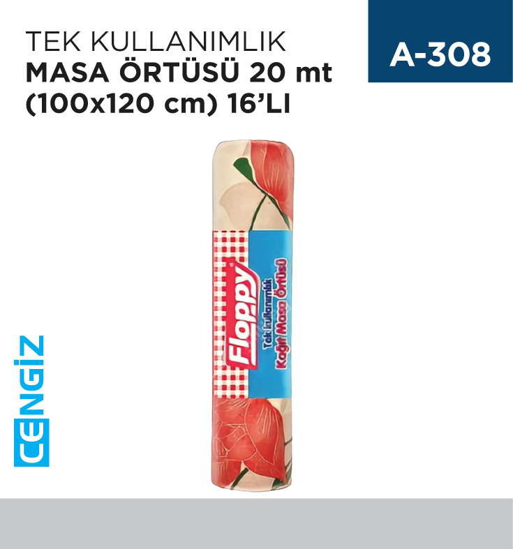 TEK KULLANIMLIK MASA ÖRTÜSÜ 20 MT (100*120) 16LI