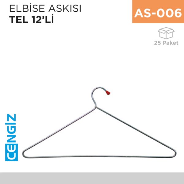 ELBİSE ASKISI TEL 12Lİ
