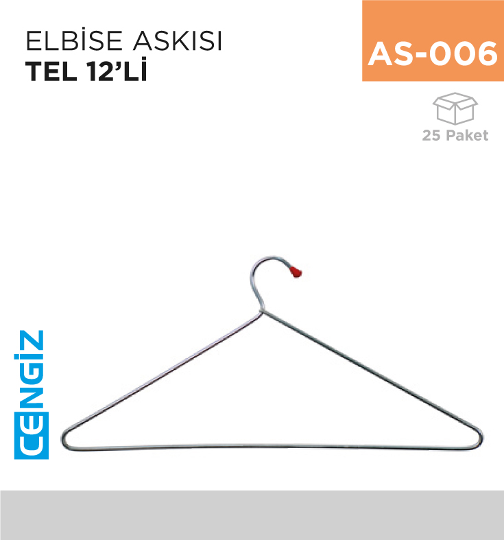 ELBİSE ASKISI TEL 12Lİ
