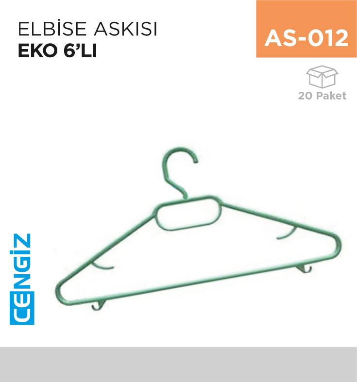 ELBİSE ASKISI EKO 6LI