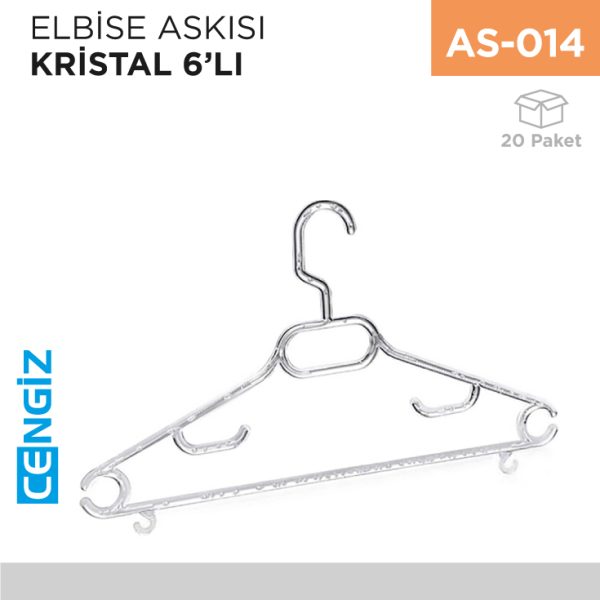 ELBİSE ASKISI KRİSTAL ORKİDE 6LI