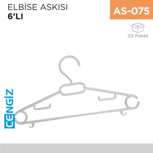 ELBİSE ASKISI ORKİDE-PAPATYA 6LI