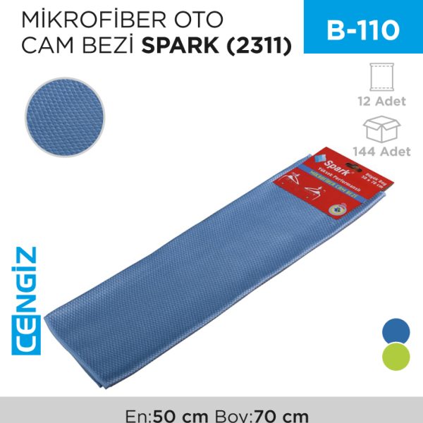 MİKROFİBER OTO CAM BEZİ SPARK 50*70 CM (2311)