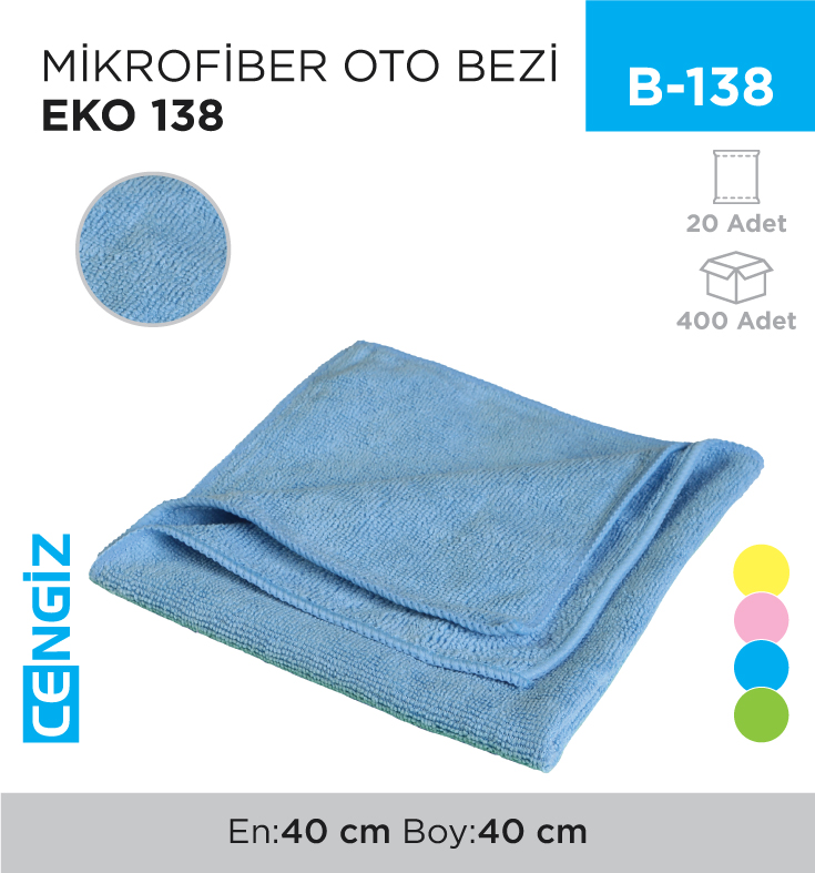 MİKROFİBER TEMİZLİK BEZİ EKO 40*40 CM