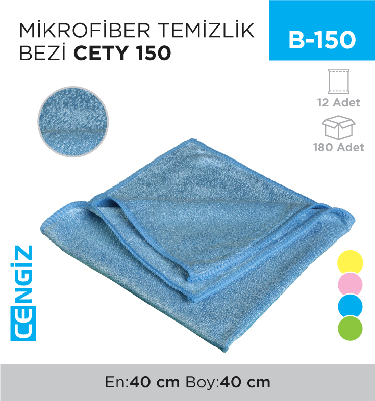 MİKROFİBER TEMİZLİK BEZİ CETY 150 (RND 13)