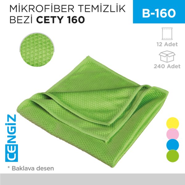 MİKROFİBER TEMİZLİK BEZİ CETY 160 (LINEX BAKLAVA DESEN)