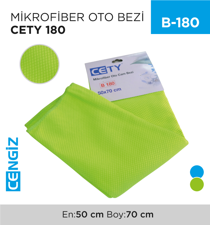 MİKROFİBER OTO BEZİ CETY 180 (50*70 CM) ( BAKLAVA DESEN )