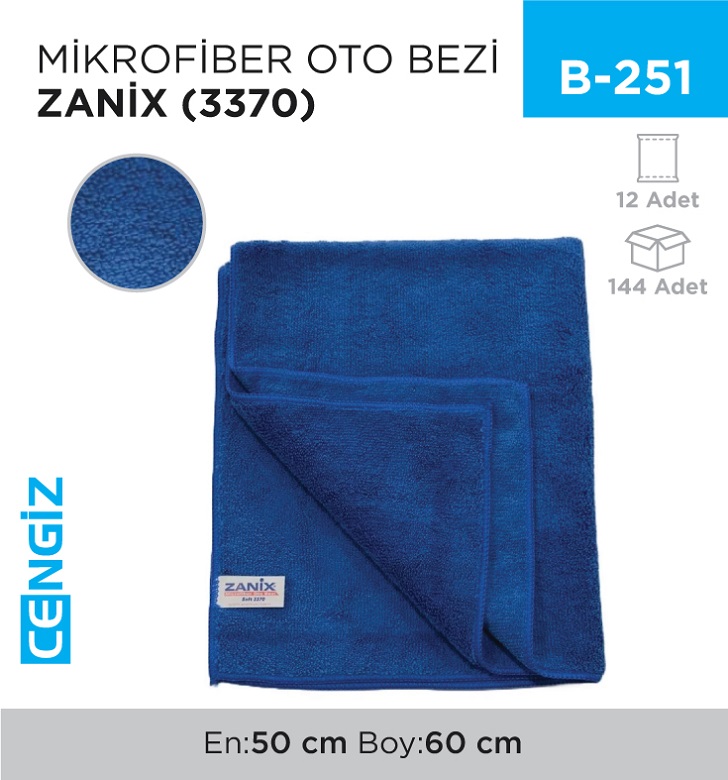 MİKROFİBER OTO BEZİ ZANİX 50*60 CM (3370)