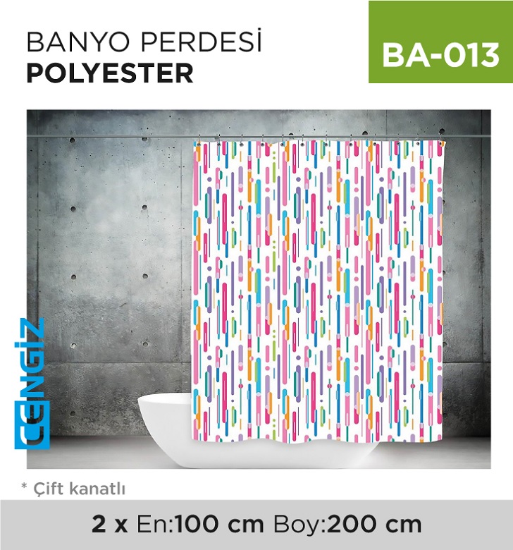 BANYO PERDESİ POLYESTER GÜNCE (200 CM*200 CM)
