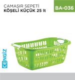 ÇAMAŞIR SEPETİ KÖŞELİ KÜÇÜK (25 LT)(E-290)