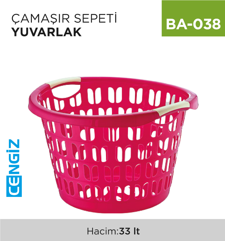 ÇAMAŞIR SEPETİ YUVARLAK (33 LT) (E-292)