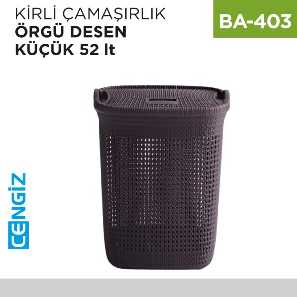 KİRLİ ÇAMAŞIRLIK ÖRGÜ DESEN KÜÇÜK 52 LT (8065)
