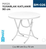 MASA YUVARLAK KATLANIR 90 CM (2552)