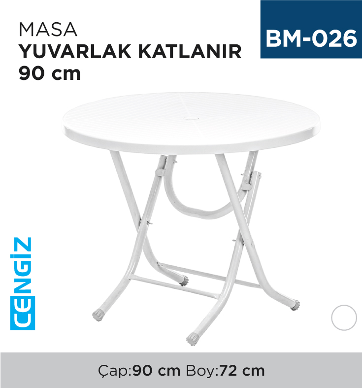 MASA YUVARLAK KATLANIR 90 CM (2552)