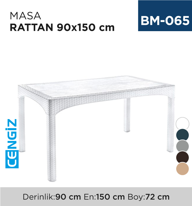 MASA RATTAN 90 CM*150 CM (2587)