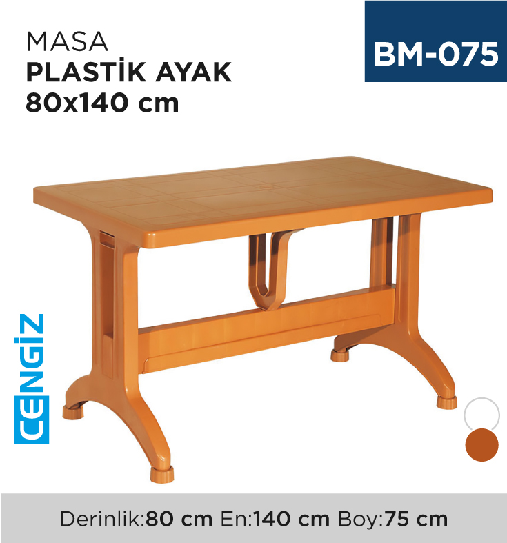 MASA PLASTİK AYAK 80 CM*140 CM BS