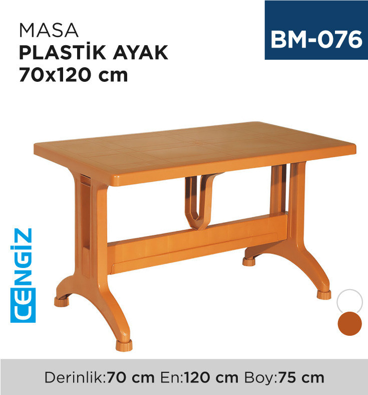 MASA PLASTİK AYAK 70 CM*120 CM BS