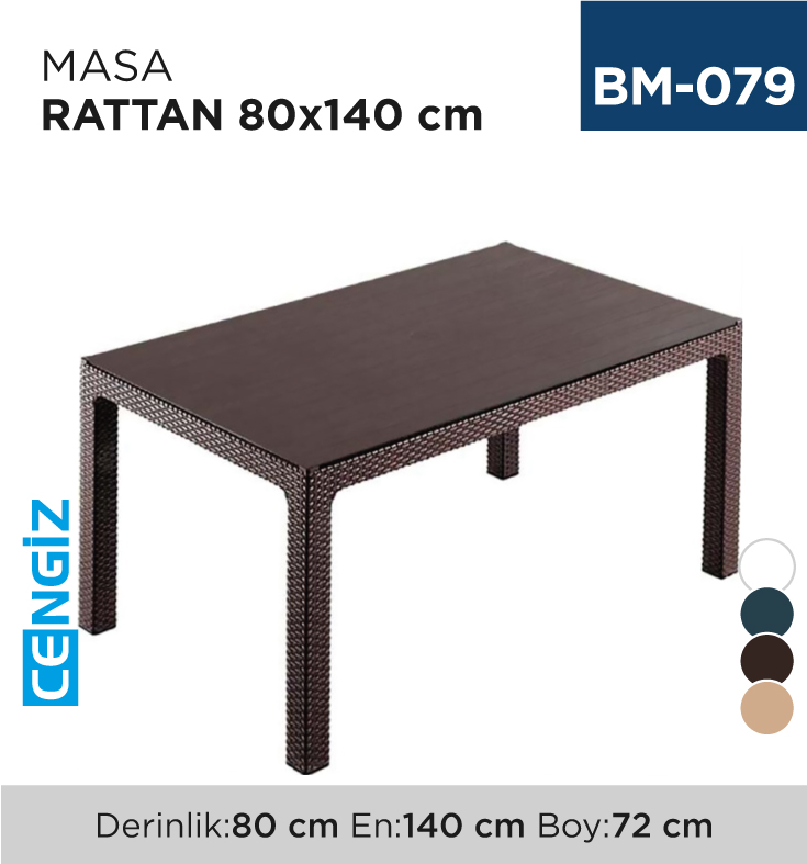 MASA RATTAN 80 CM*140 CM BS