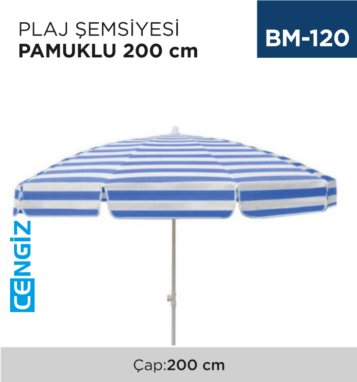 PLAJ ŞEMSİYESİ PAMUKLU ÇAP:200 CM
