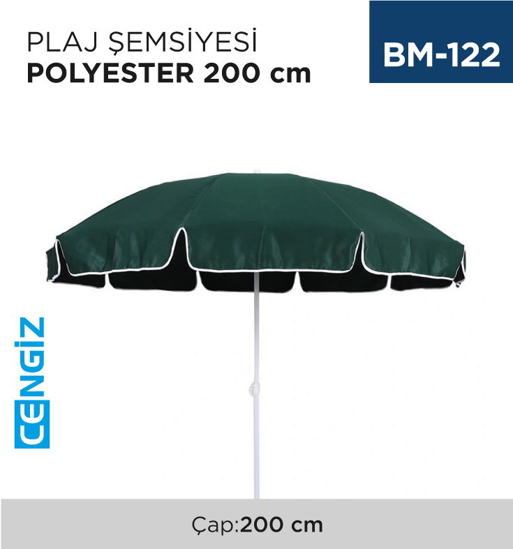 PLAJ ŞEMSİYESİ POLYESTER ÇAP:200 CM
