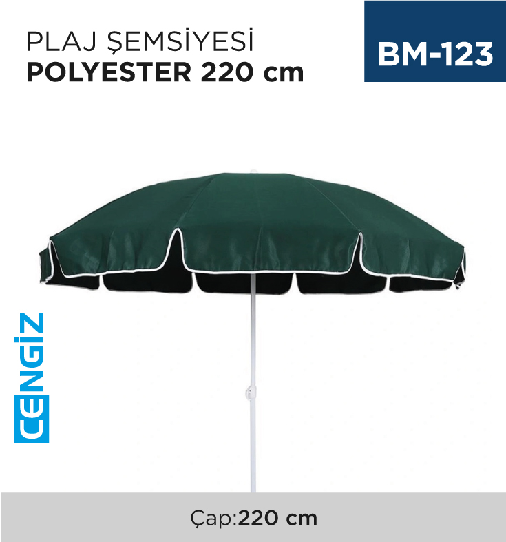 PLAJ ŞEMSİYESİ POLYESTER ÇAP:220 CM
