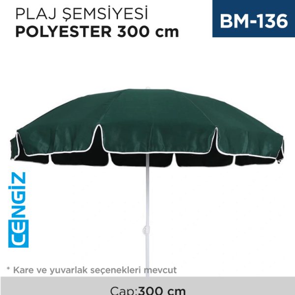 PLAJ ŞEMSİYESİ POLYESTER ÇAP:300 CM