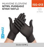 MUAYENE ELDİVENİ NİTRİL PUDRASIZ SİYAH 100LÜ