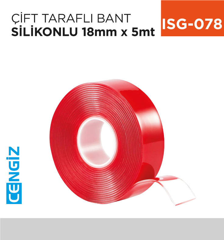ÇİFT TARAFLI BANT SİLİKONLU 18 MM*5 MT