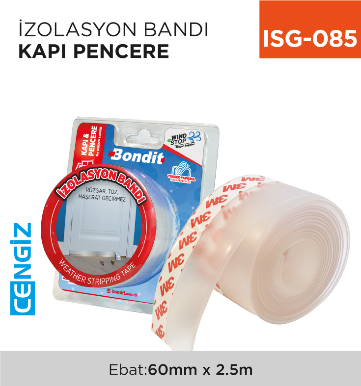 İZOLASYON BANDI KAPI PENCERE 60 MM*2.5 M