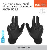 MUAYENE ELDİVENİ NİTRİL EKS.TİTAN KALIN SİYAH 50Lİ