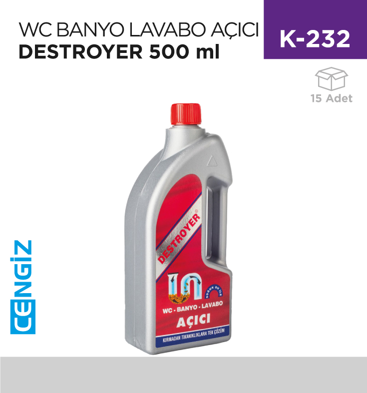 WC BANYO LAVABO AÇICI SIVI DESTROYER 500 ML