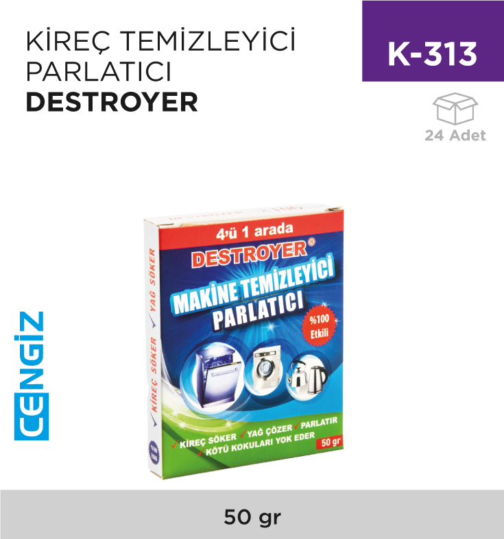 KİREÇ TEMİZLEYİCİ PARLATICI DESTROYER 50 GR
