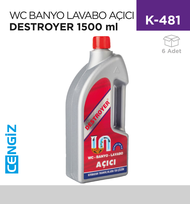 WC BANYO LAVABO AÇICI SIVI DESTROYER 1500 ML