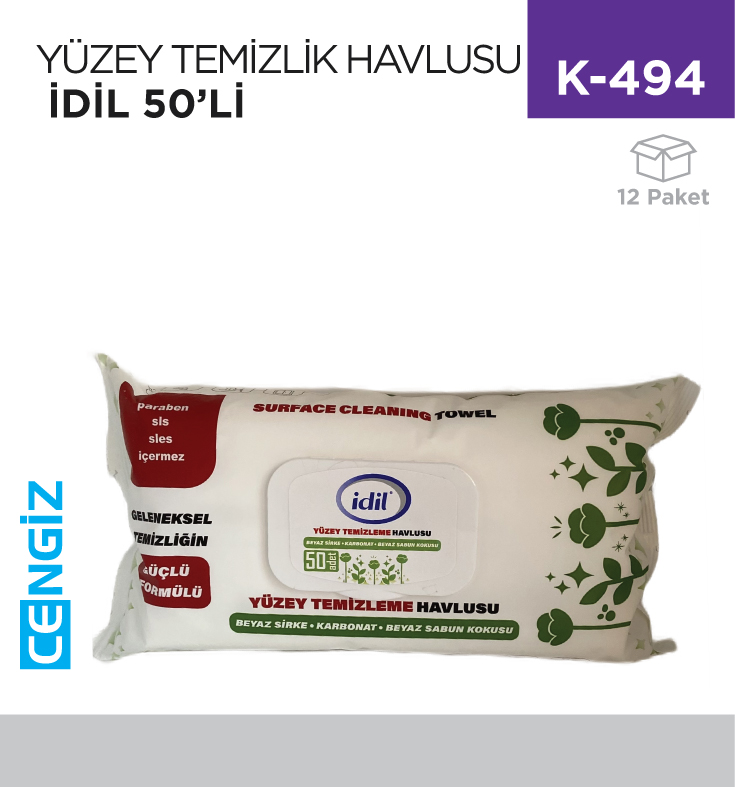YÜZEY TEMİZLİK HAVLUSU İDİL 50Lİ