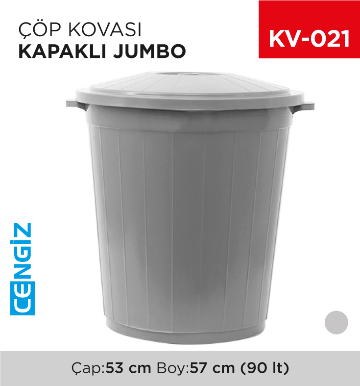 JUMBO ÇÖP KOVASI KAPAKLI 90 LT (UP 100)