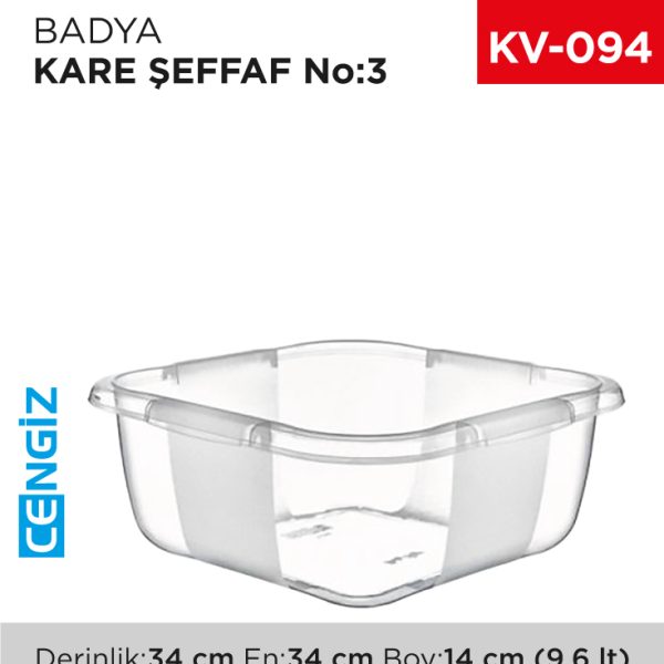 BADYA KARE ŞEFFAF NO:3 (9.6 LT) (E-166)