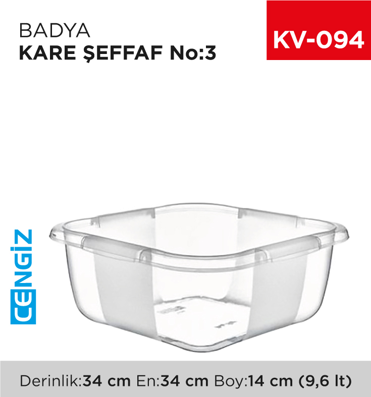 BADYA KARE ŞEFFAF NO:3 (9.6 LT) (E-166)