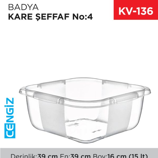 BADYA KARE ŞEFFAF NO:4 (15 LT)(E-167)