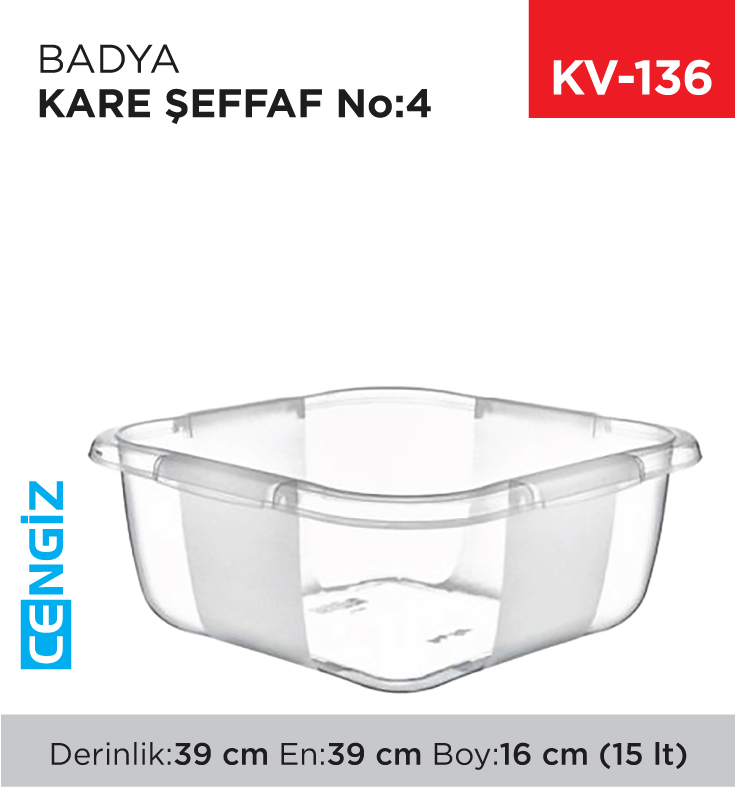 BADYA KARE ŞEFFAF NO:4 (15 LT)(E-167)
