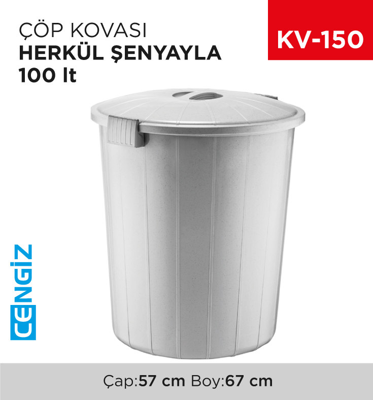 HERKÜL ÇÖP KOVASI ŞENYAYLA 100 LT (4102)