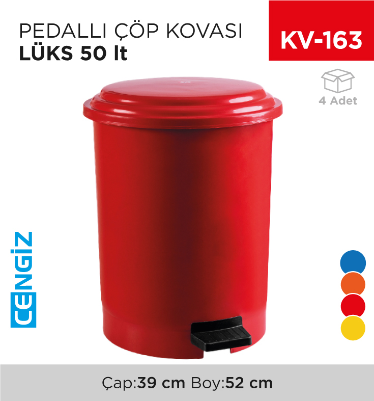 PEDALLI ÇÖP KOVASI LÜKS 50 LT (AFORM)