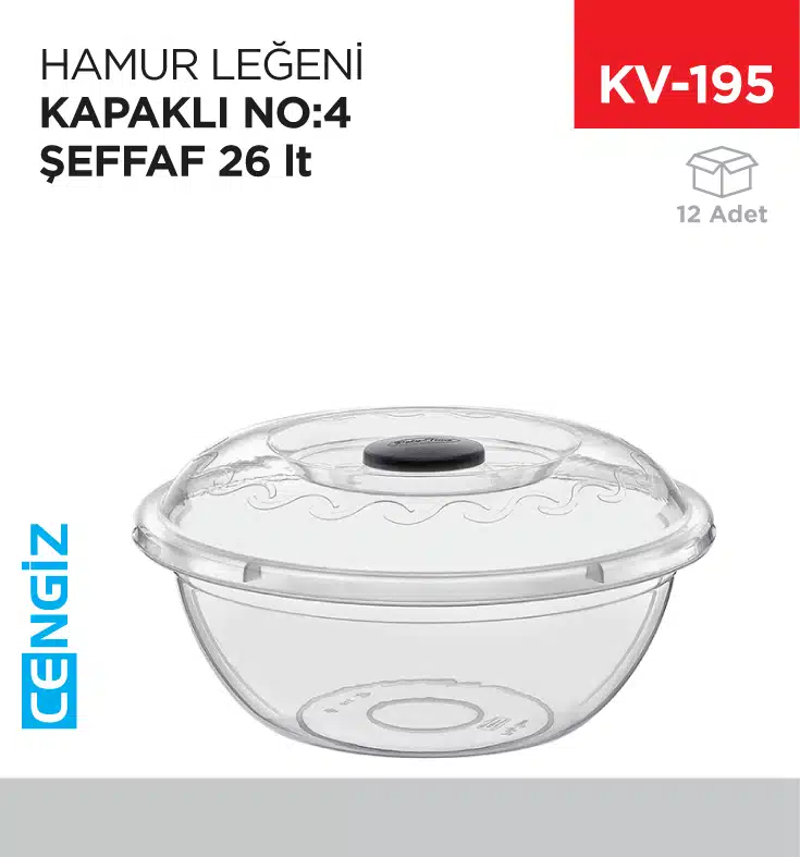 HAMUR LEĞENİ KAPAKLI NO:4 ŞEFFAF (26 LT) (E-104)