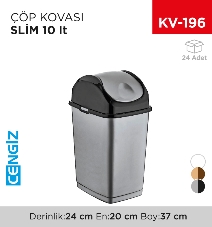 SLİM ÇÖP KOVASI 10 LT (09402)
