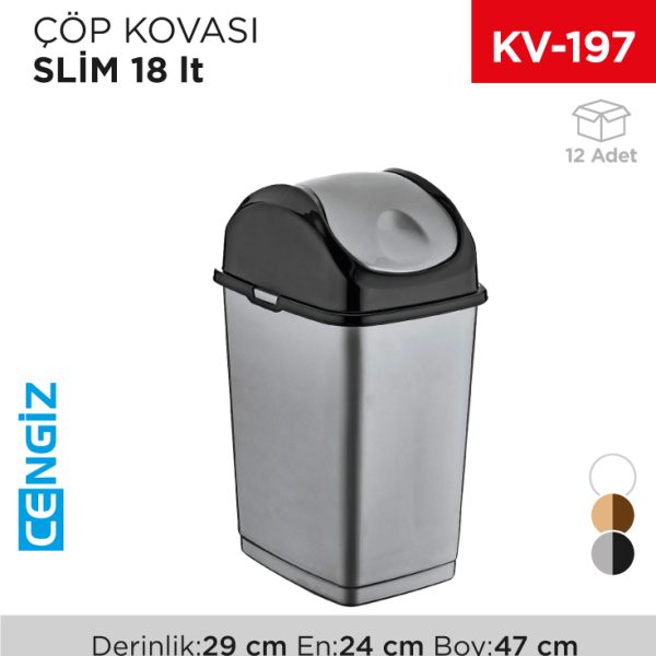 SLİM ÇÖP KOVASI 18 LT (09403)