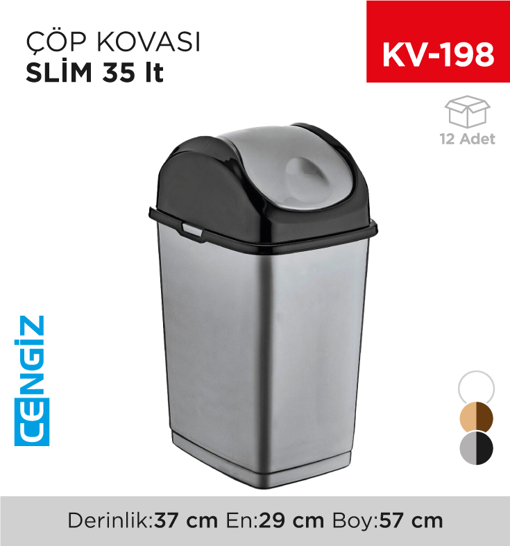 SLİM ÇÖP KOVASI 35 LT (09404)