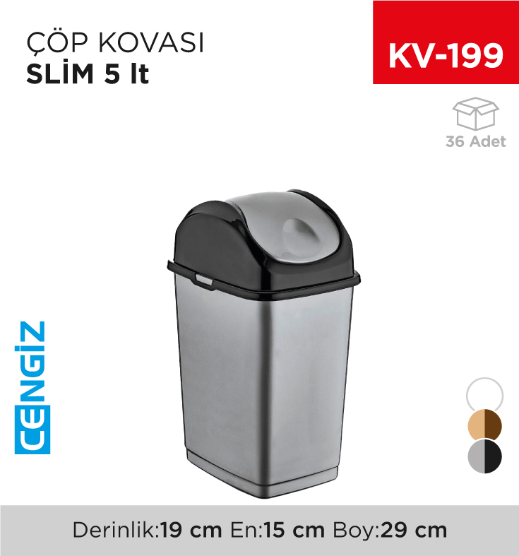 SLİM ÇÖP KOVASI 5 LT (09401)