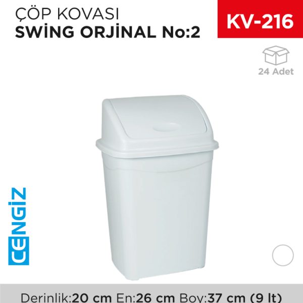 SWİNG ÇÖP KOVASI NO:2 ORJİNAL (9 LT) (UP 115)