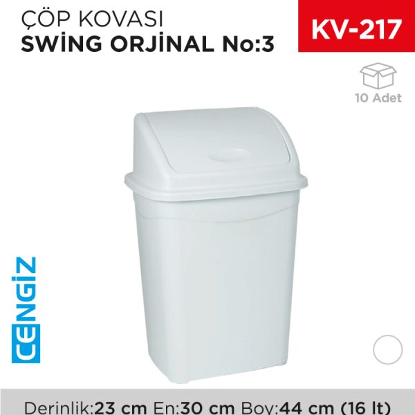 SWİNG ÇÖP KOVASI NO:3 ORJİNAL (16 LT) (UP 117)