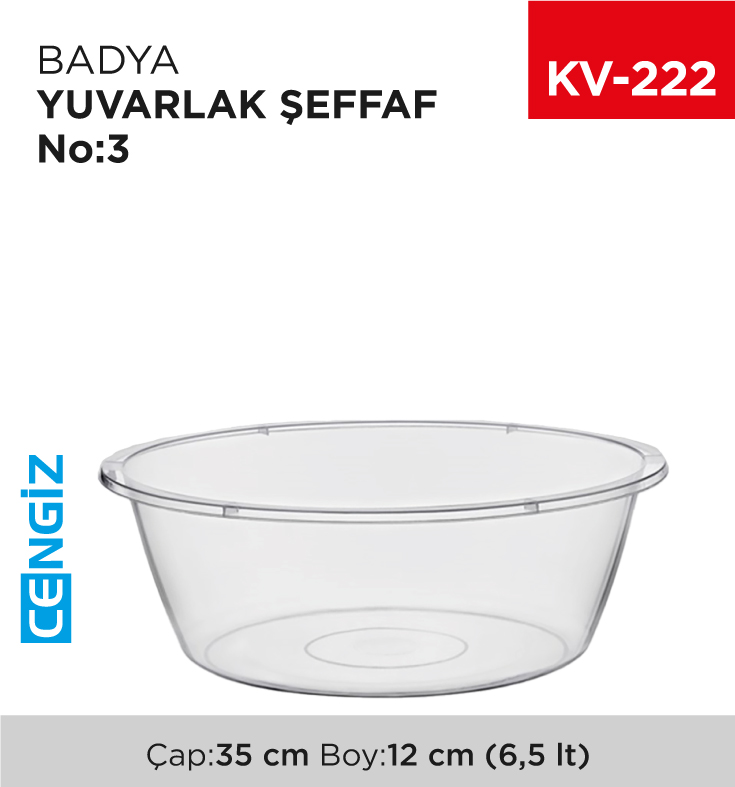 BADYA YUVARLAK ŞEFFAF NO:3 (6.5 LT) (E-152)