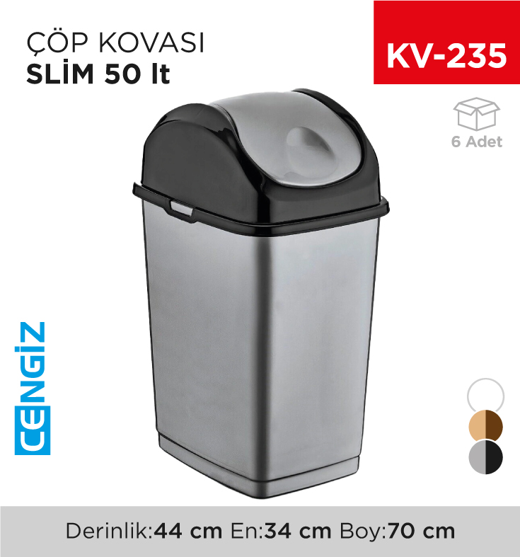 SLİM ÇÖP KOVASI 50 LT(09405)